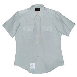 💙💖Vintage Flying Cross Green‎ Military Uniform Short Sleeve Button Down Shirt